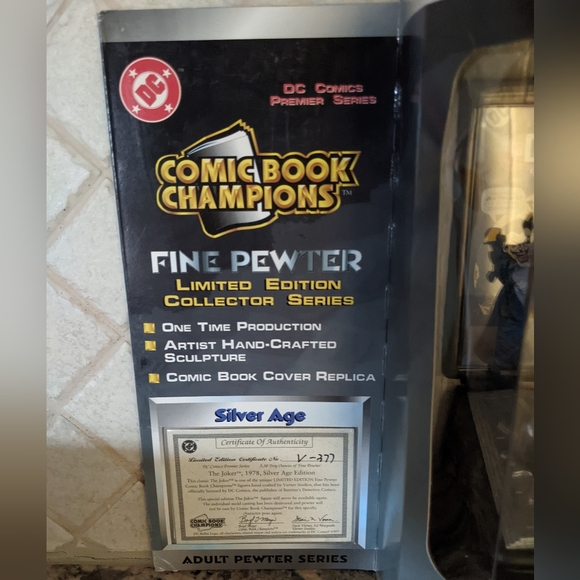 NIB VTG 1997 DC Comic Book Champions Batman The Joker Fine Pewter Original - Picture 4 of 7